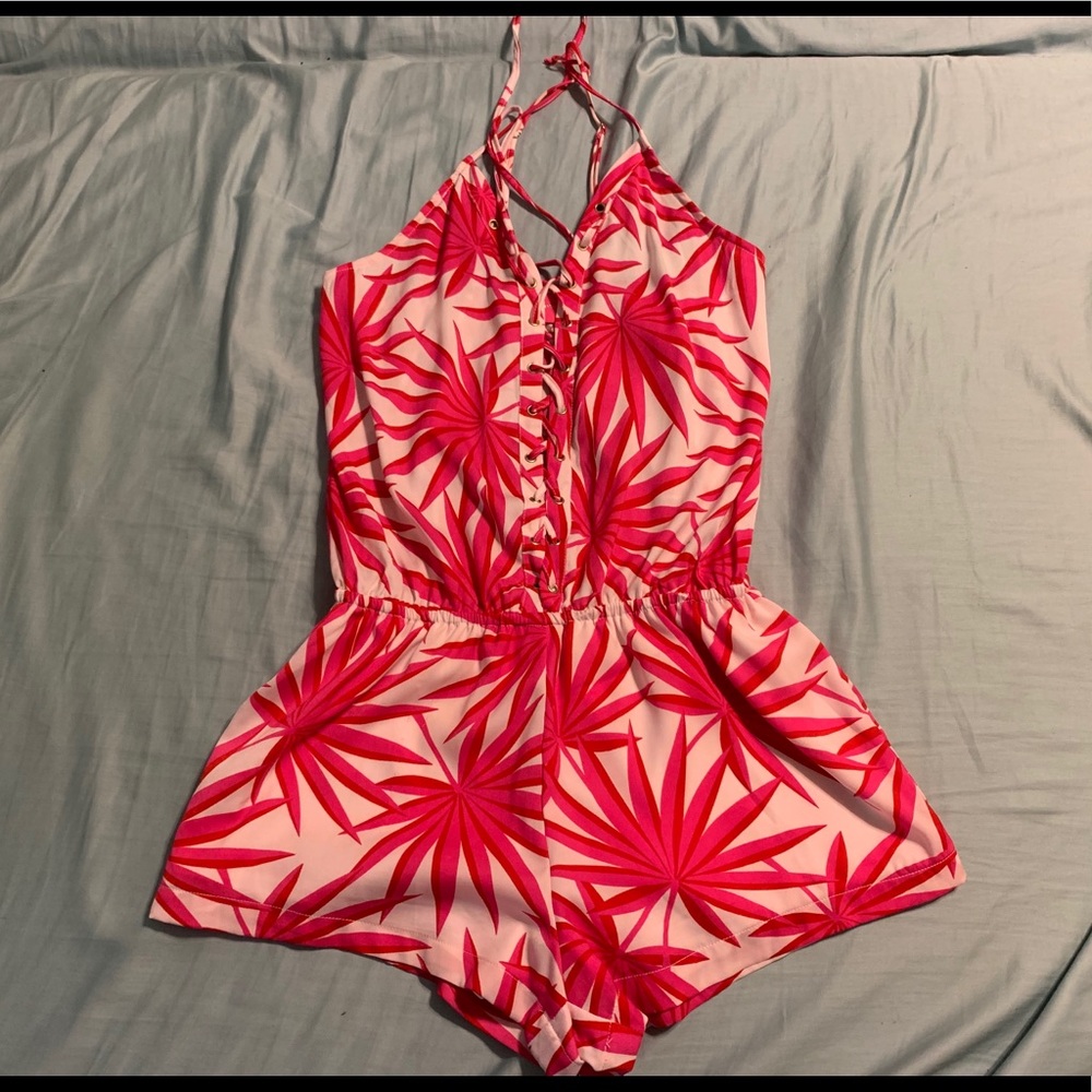 Lace up romper